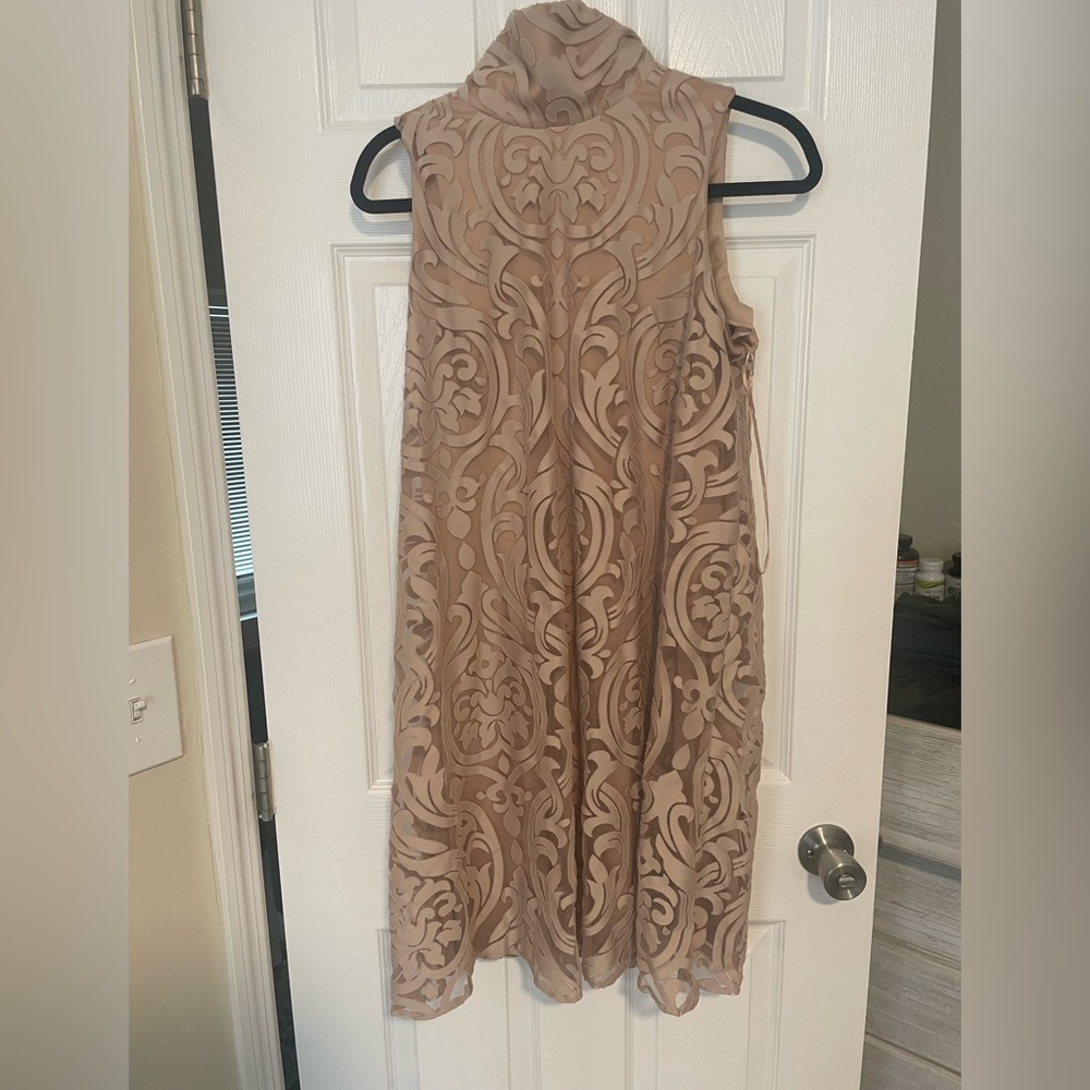 GUC Scarlett cowl neck tan dress